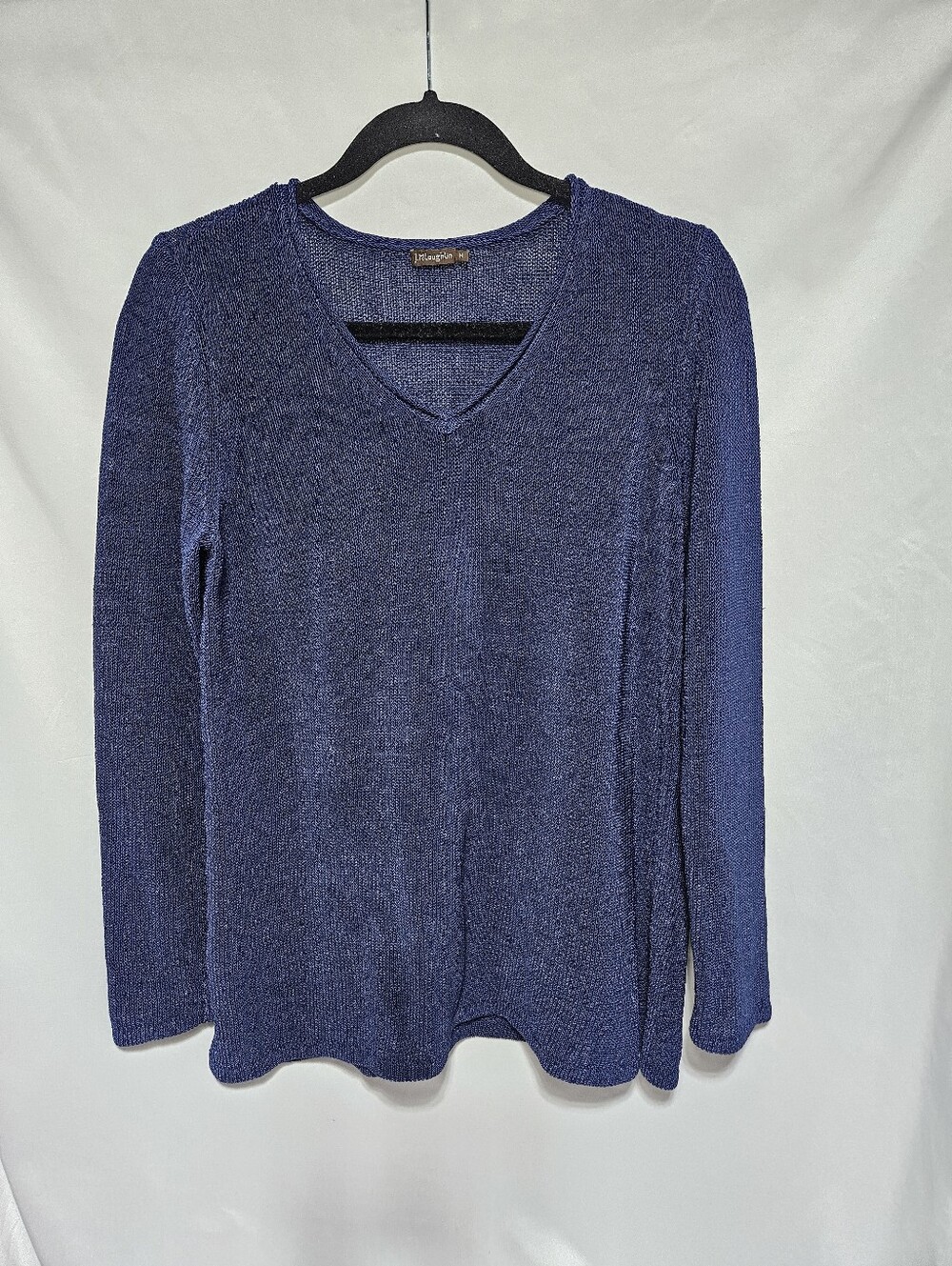 J. McLaughlin Blue Lightweight Knit Sweater V-Neck Long Sleeve Women’s Medium